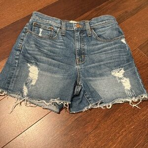 J. Crew NWOT high rise denim distressed shorts